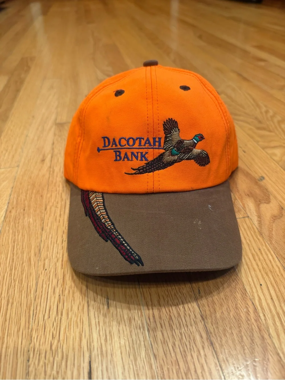 Dacotah Bank Orange & Brown Pheasant Embroidered Hat